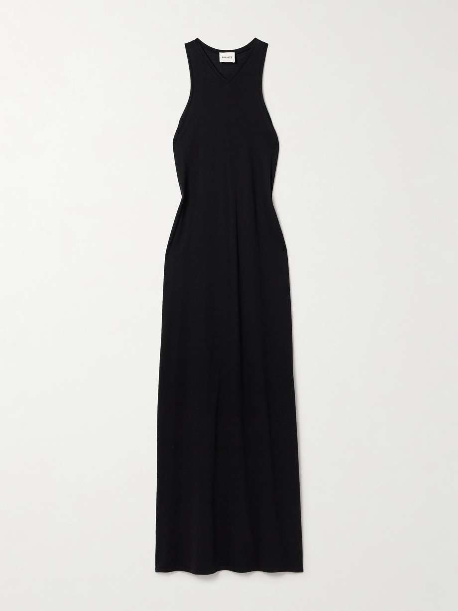 vernetta cotton-blend jersey maxi dress