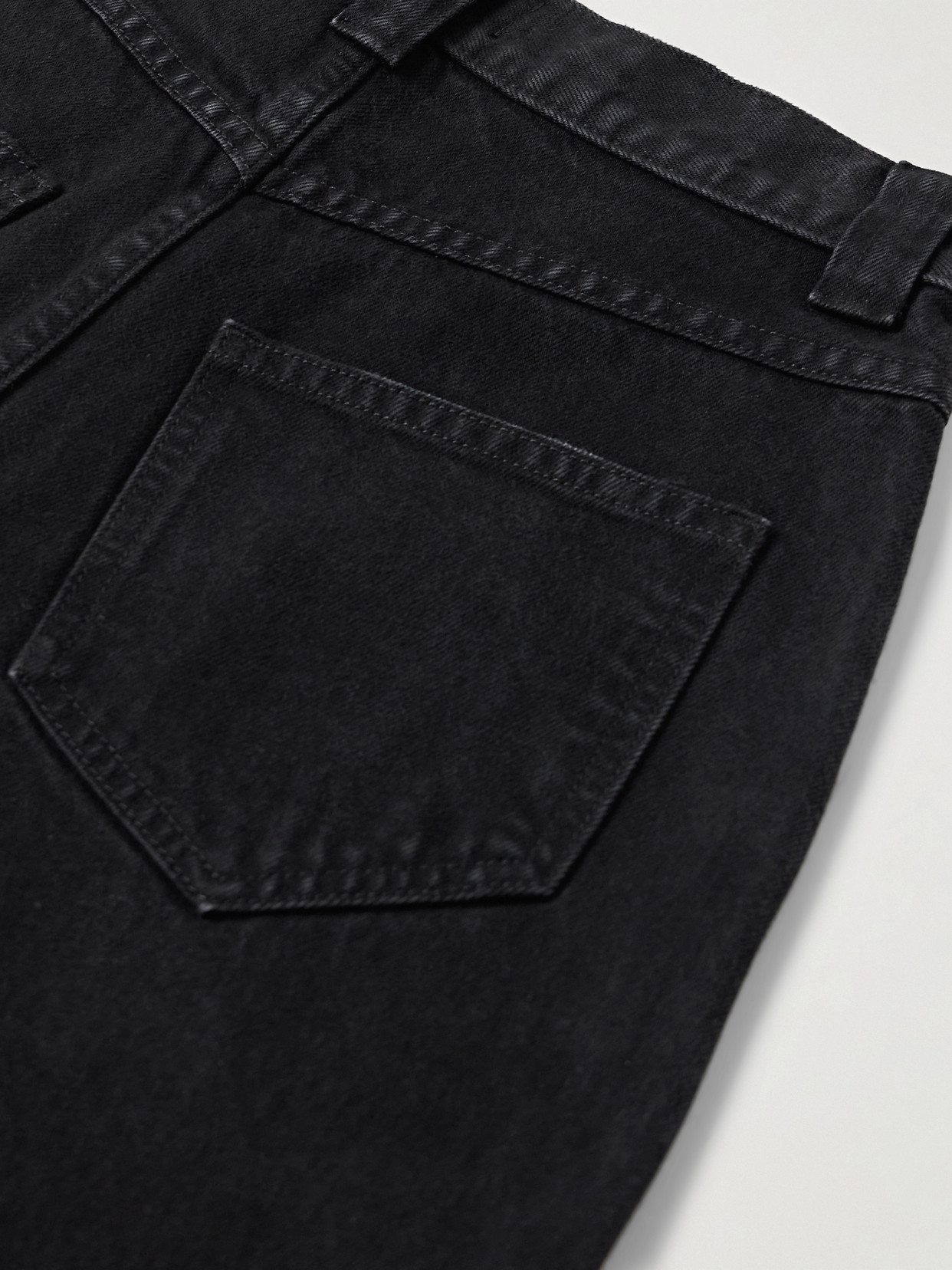 Shop Khaite Hewitt High-rise Straight-leg Jeans In Black
