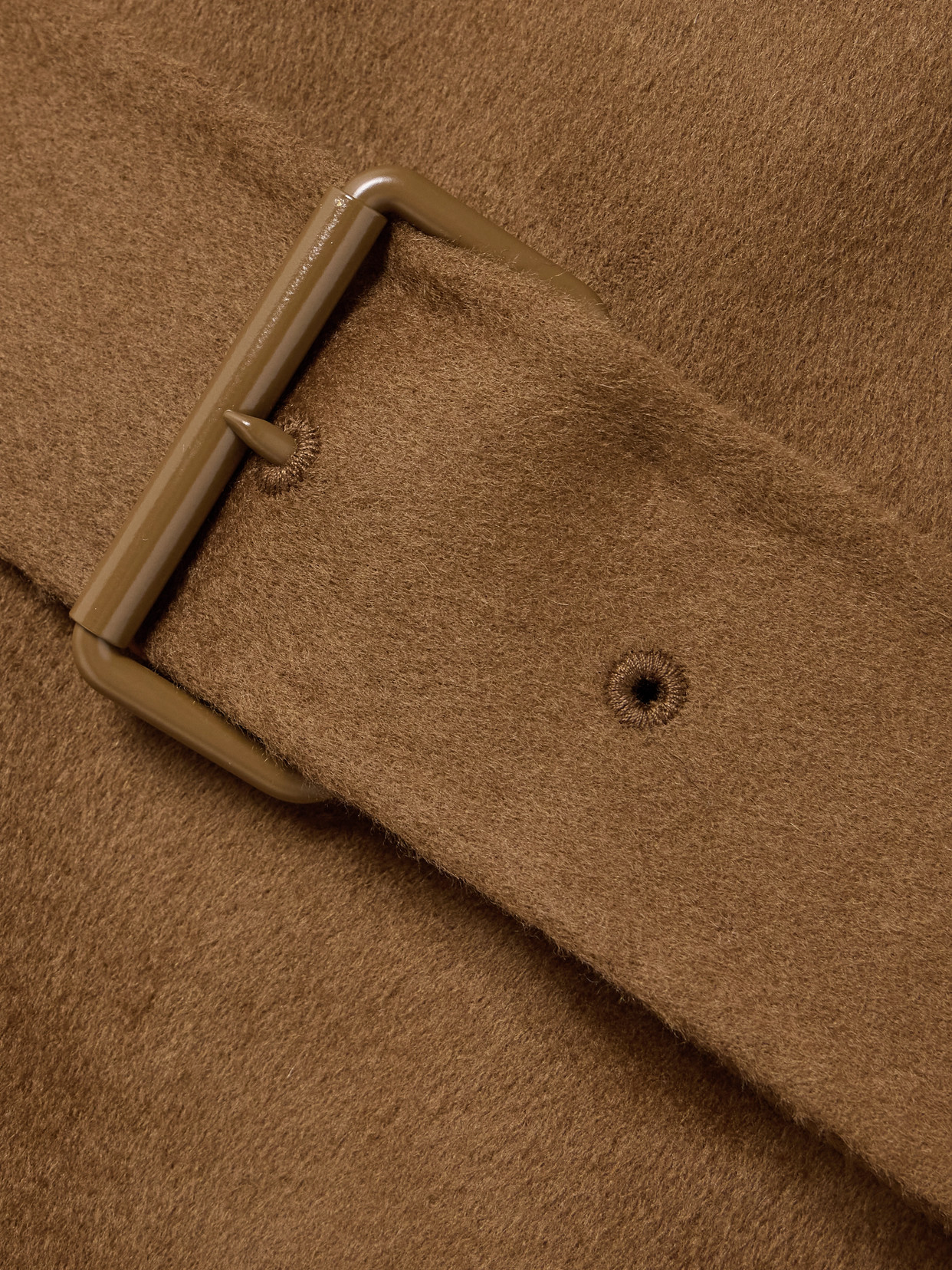 Jw Anderson Belted Wool-felt Coat In Brown