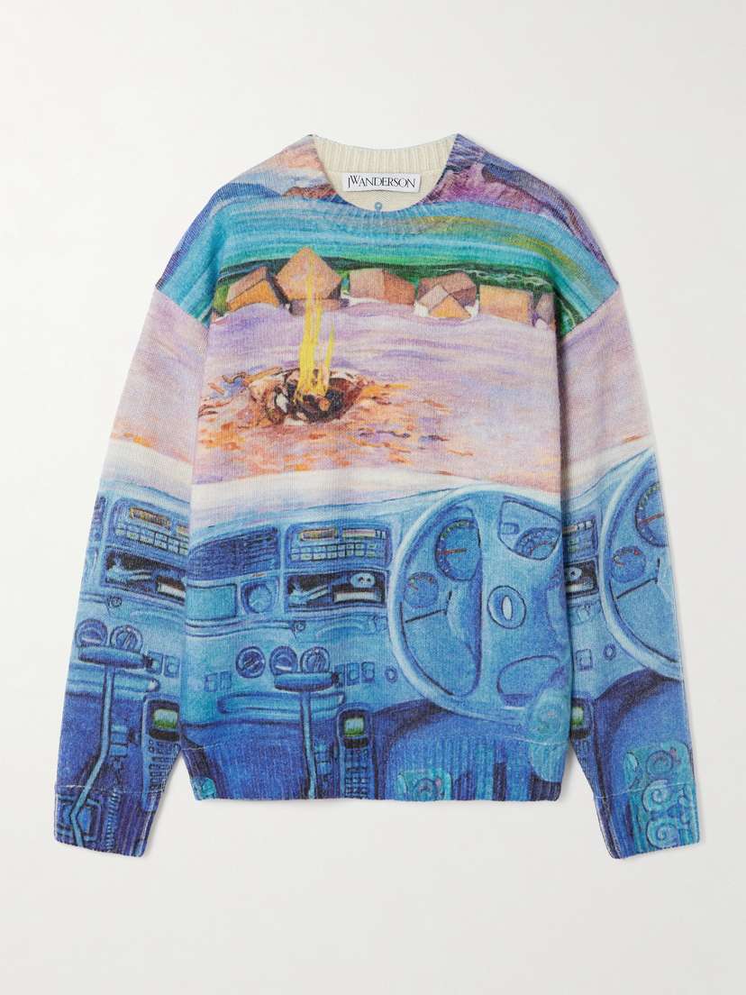 JW Anderson Oversized Printed Wool-blend Sweater