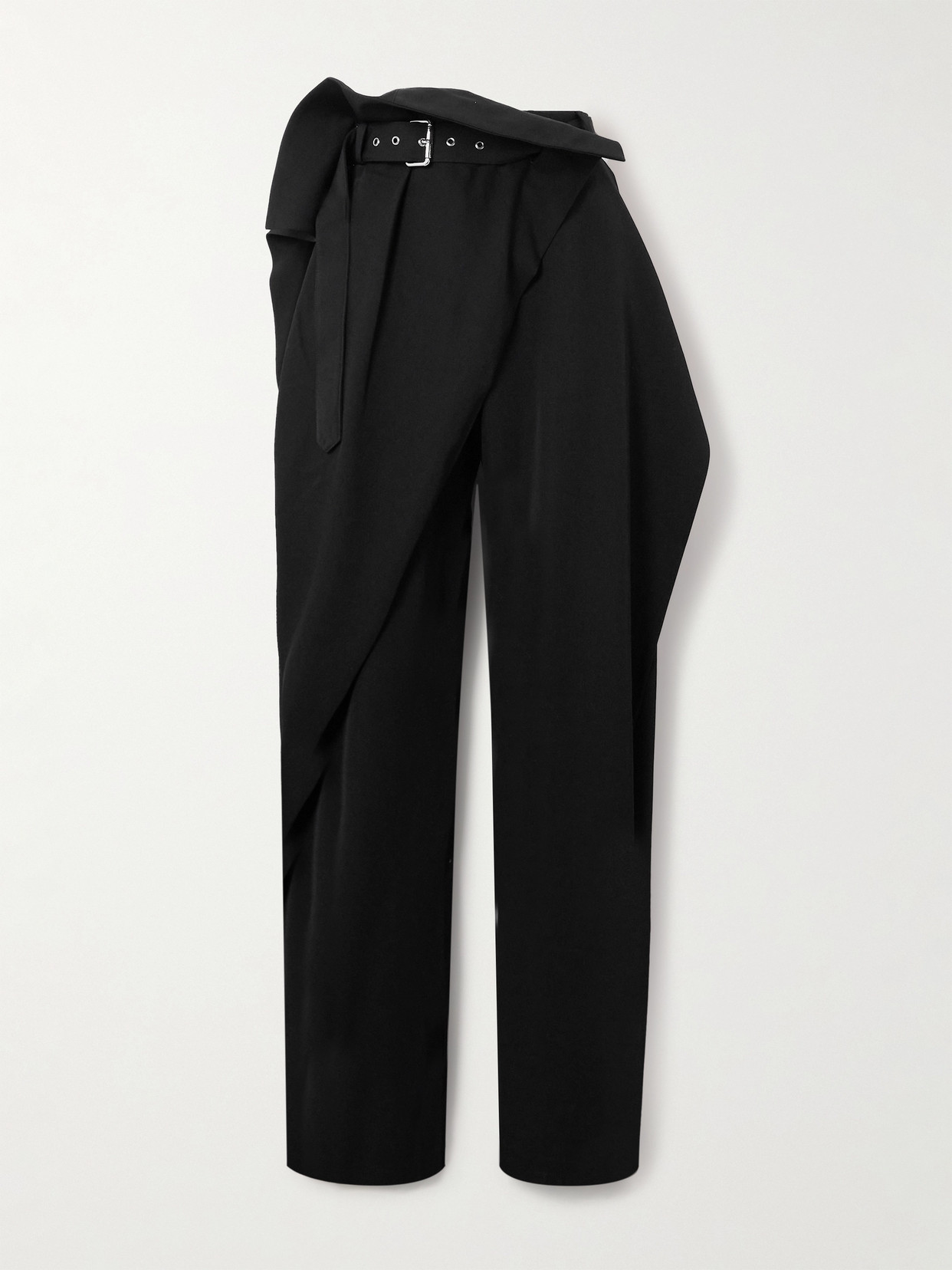 JW Anderson - Belted Paneled Wool-twill Tapered Pants - Black
