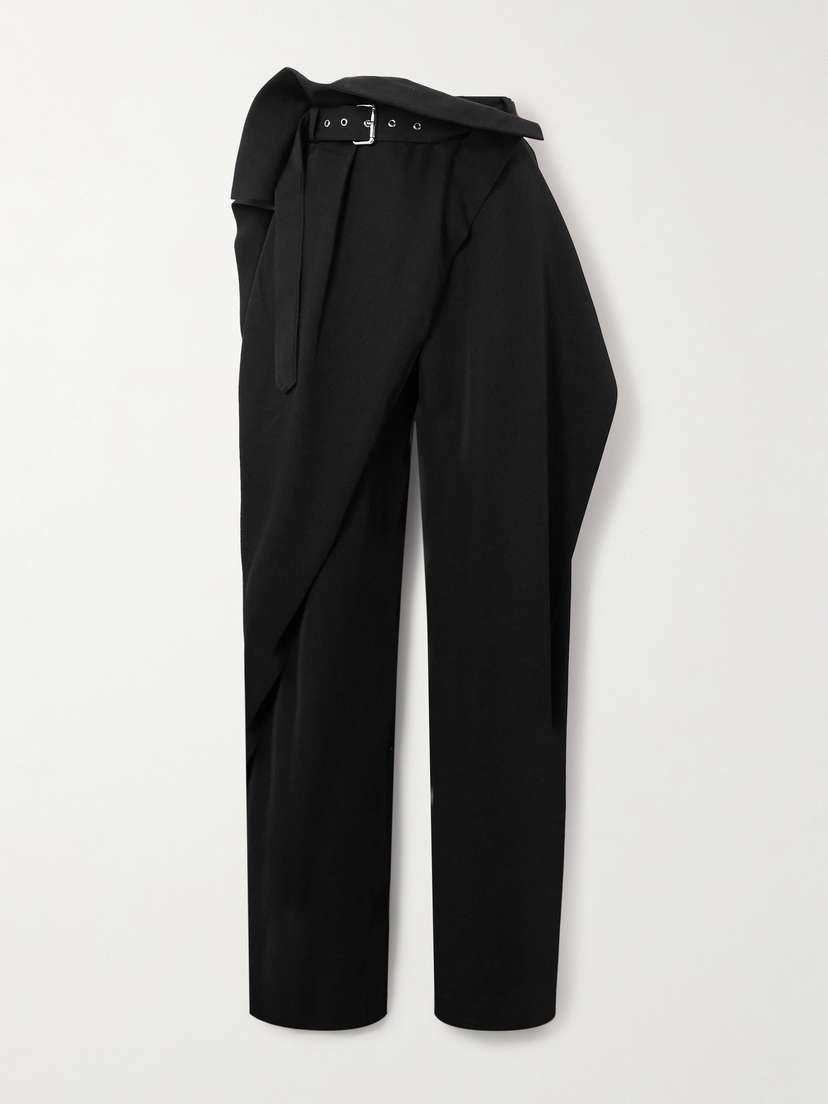 JW Anderson Belted Paneled Wool-twill Tapered Pants - UK 14