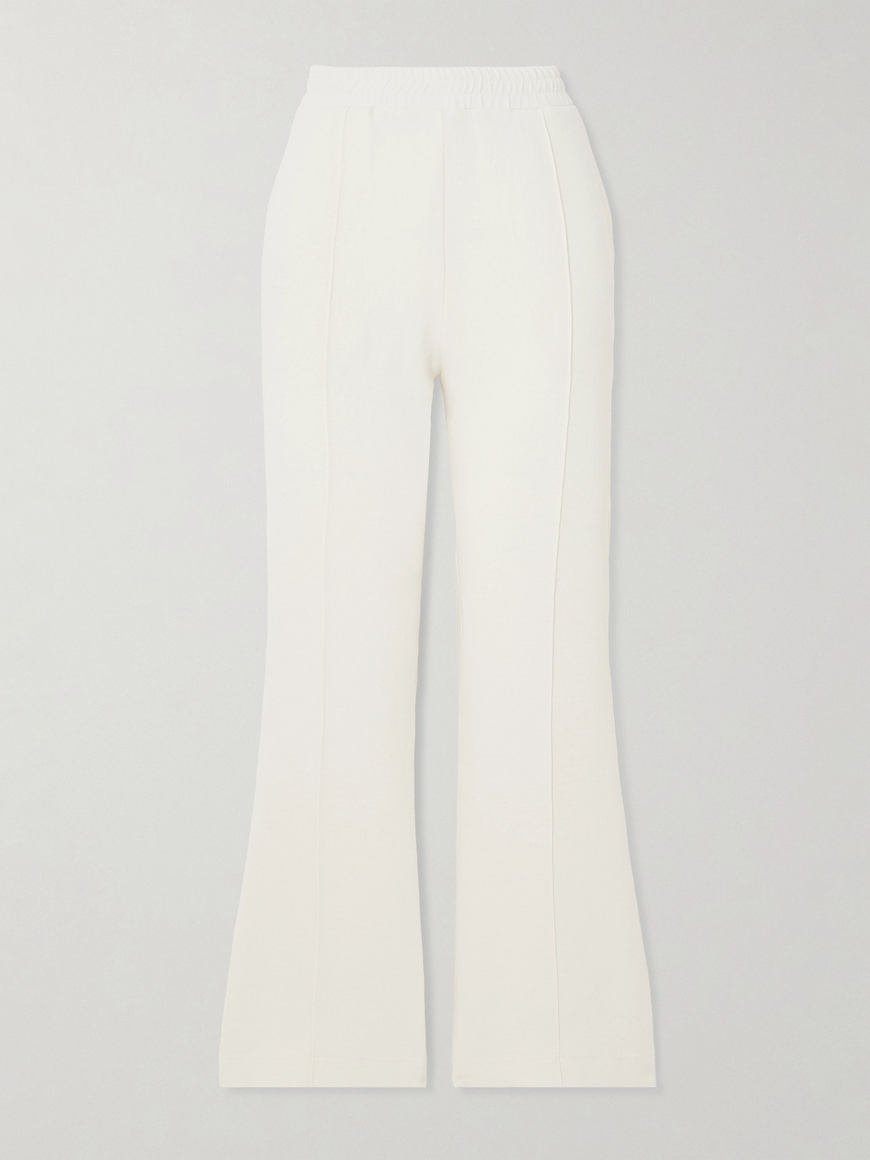 Jw Anderson Tech-jersey Flared Track Pants In Cream