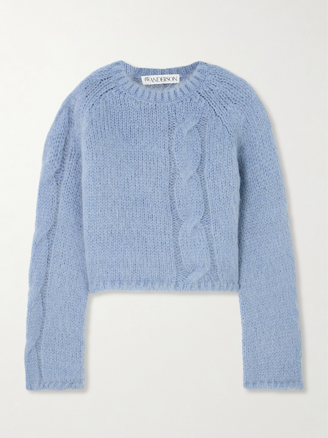 JW Anderson - Cropped Cable-knit Sweater - Blue