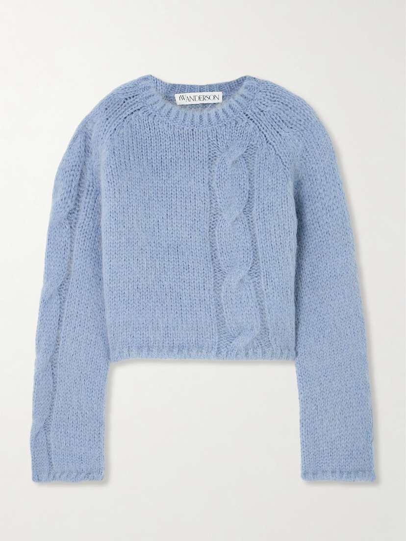 JW Anderson Cropped Cable-knit Sweater