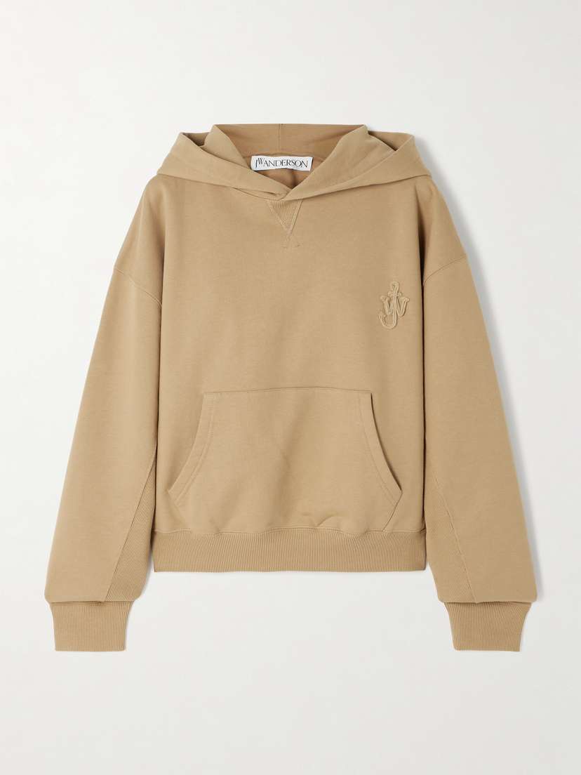 JW Anderson Logo-embroidered Organic Cotton-jersey Hoodie - x large