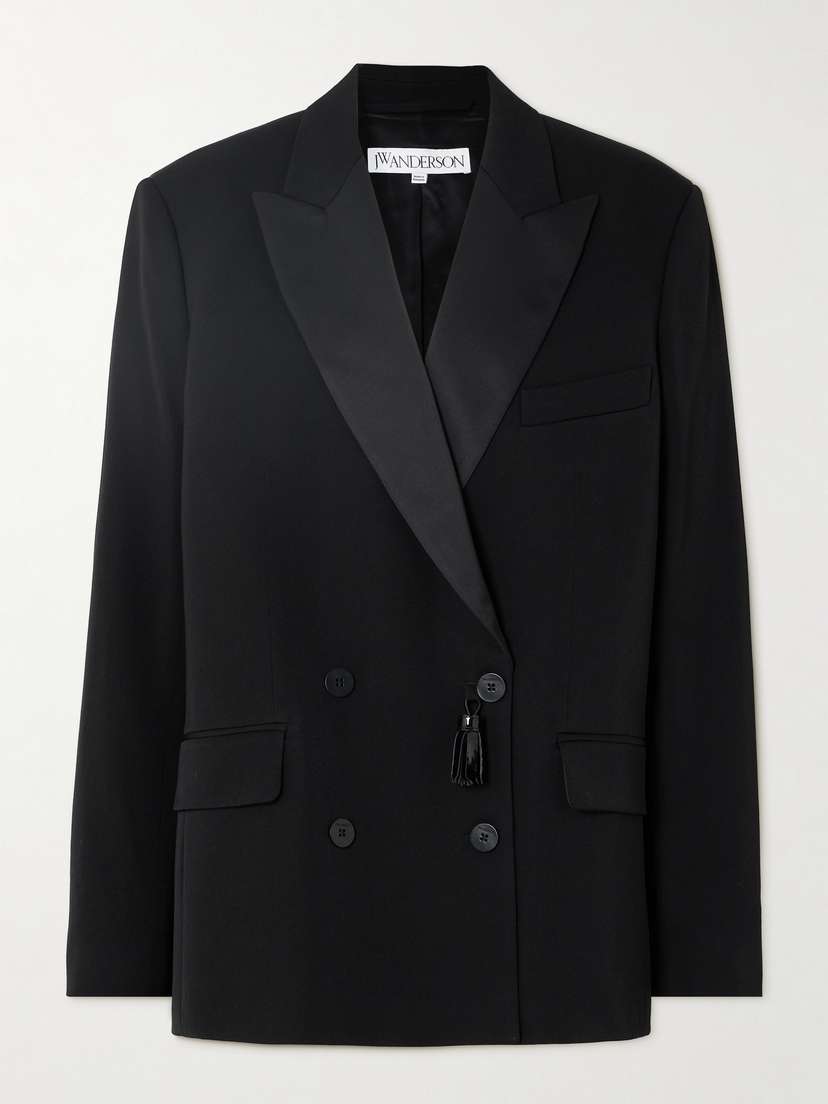 JW Anderson Satin-trimmed Wool-twill Blazer