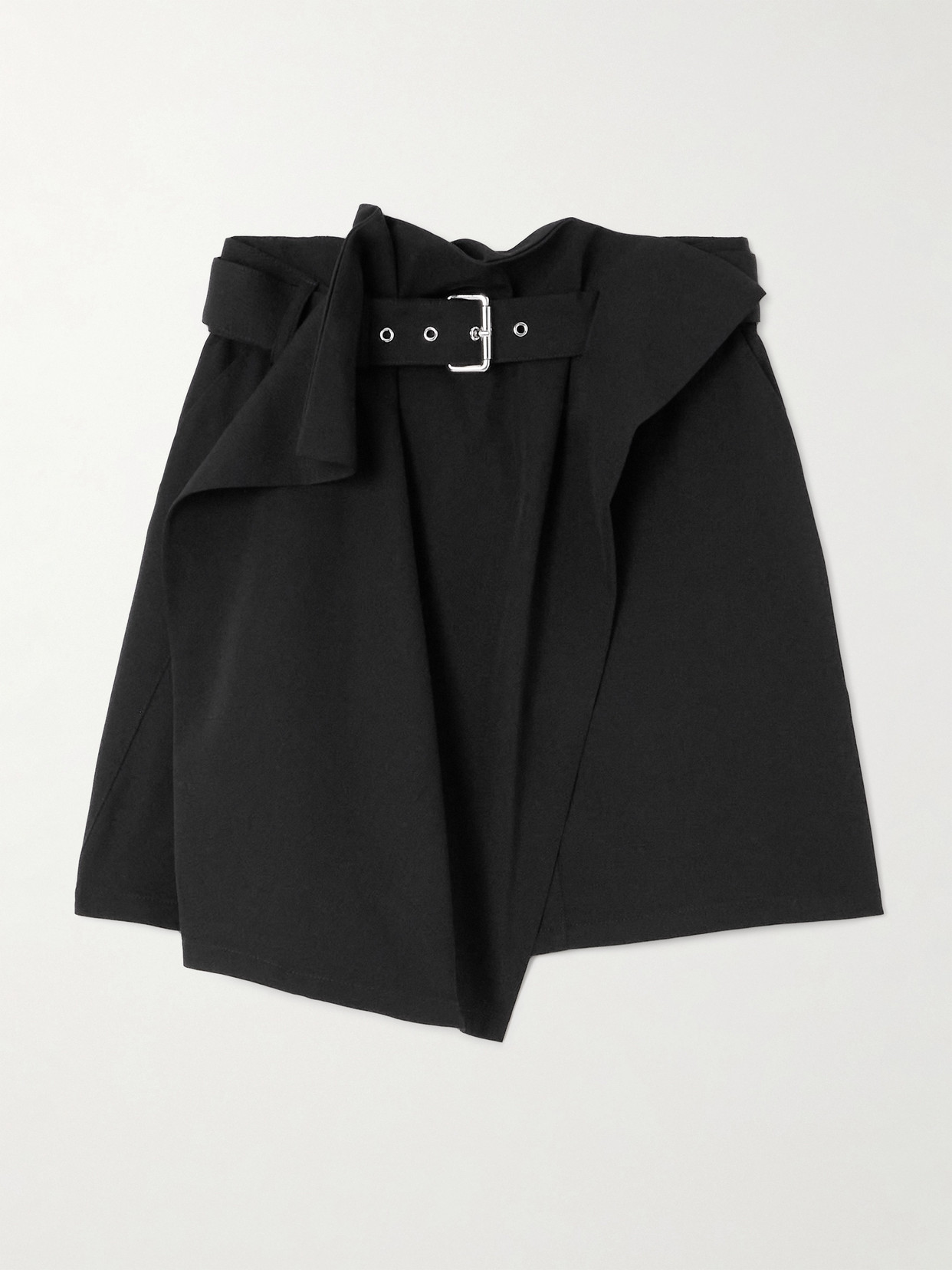 JW Anderson - Belted Paneled Wool-twill Mini Skirt - Black