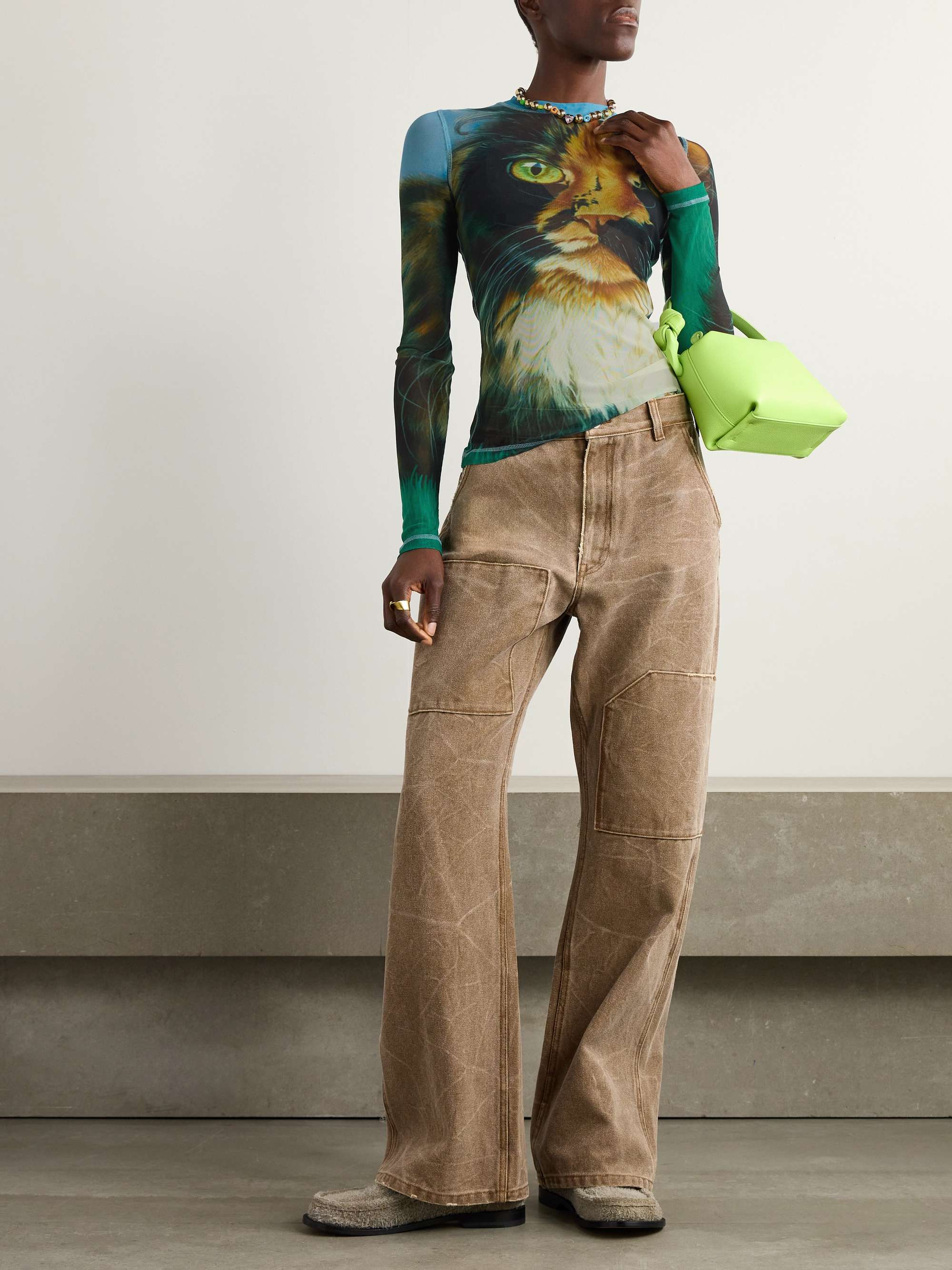 JW ANDERSON Bucket layered distressed low-rise boyfriend jeans