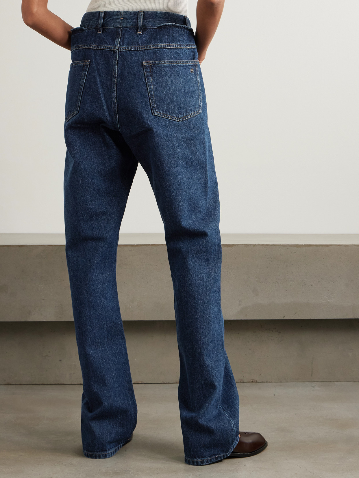 Bettter Wrap Layered Frayed High-rise Straight-leg Jeans In Blue
