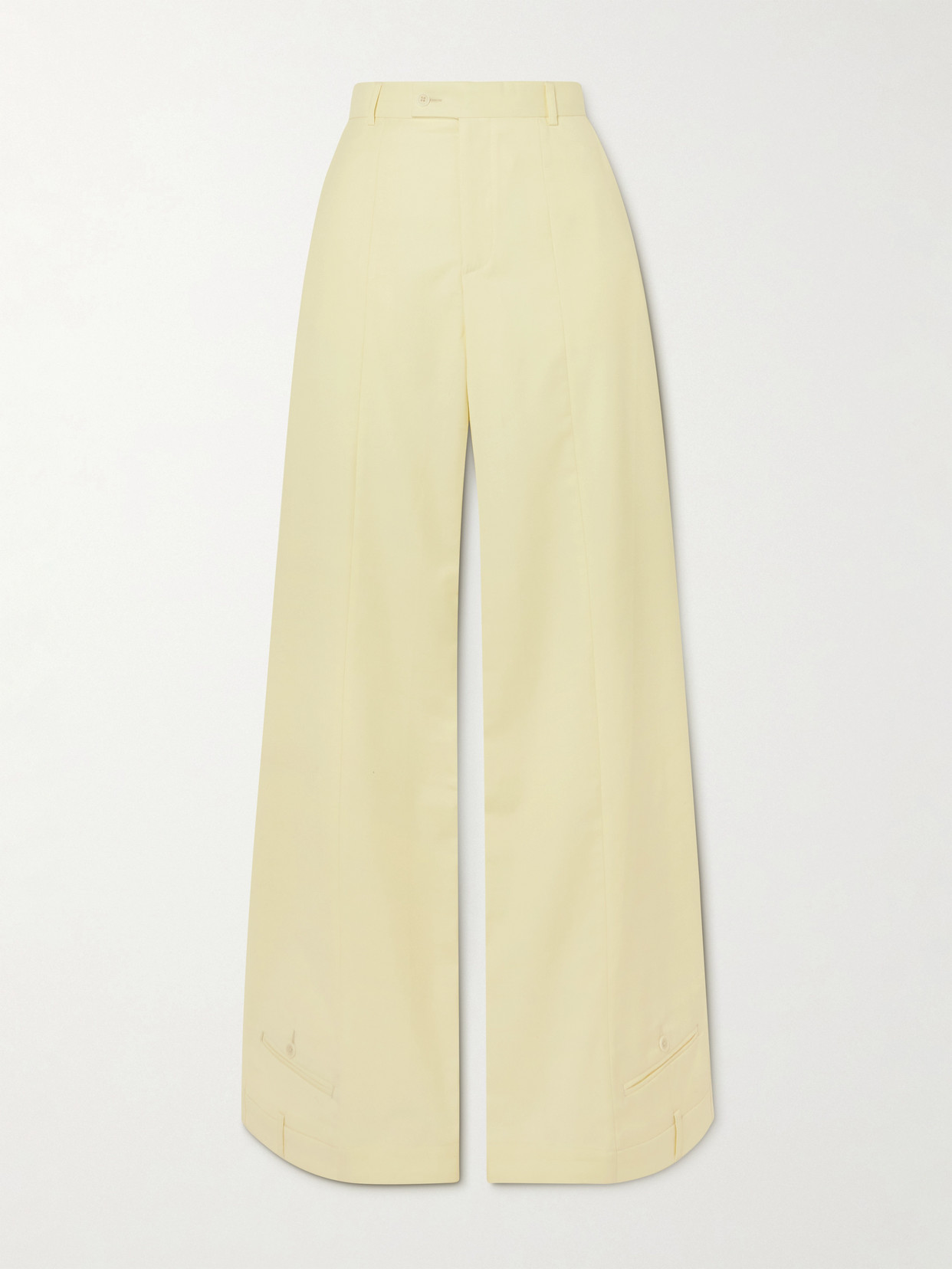 BETTTER - Upside-down Wool-blend Wide-leg Pants - Cream