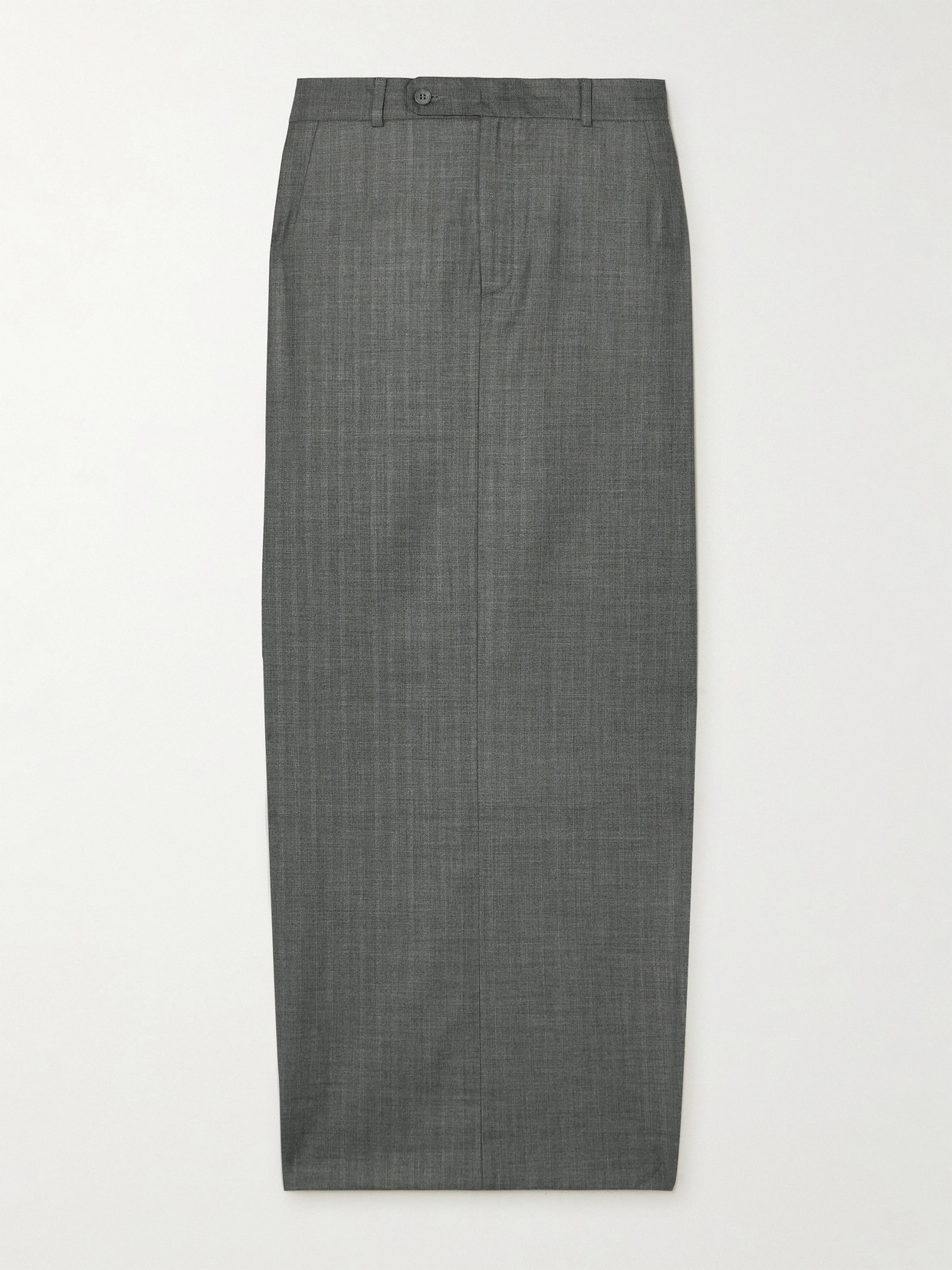 BETTTER - Office Party Asymmetric Striped Wool-blend Maxi Skirt - Gray