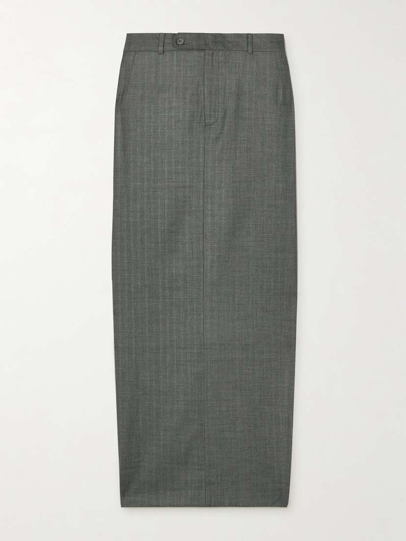 BETTTER Office Party Asymmetric Striped Wool-blend Maxi Skirt