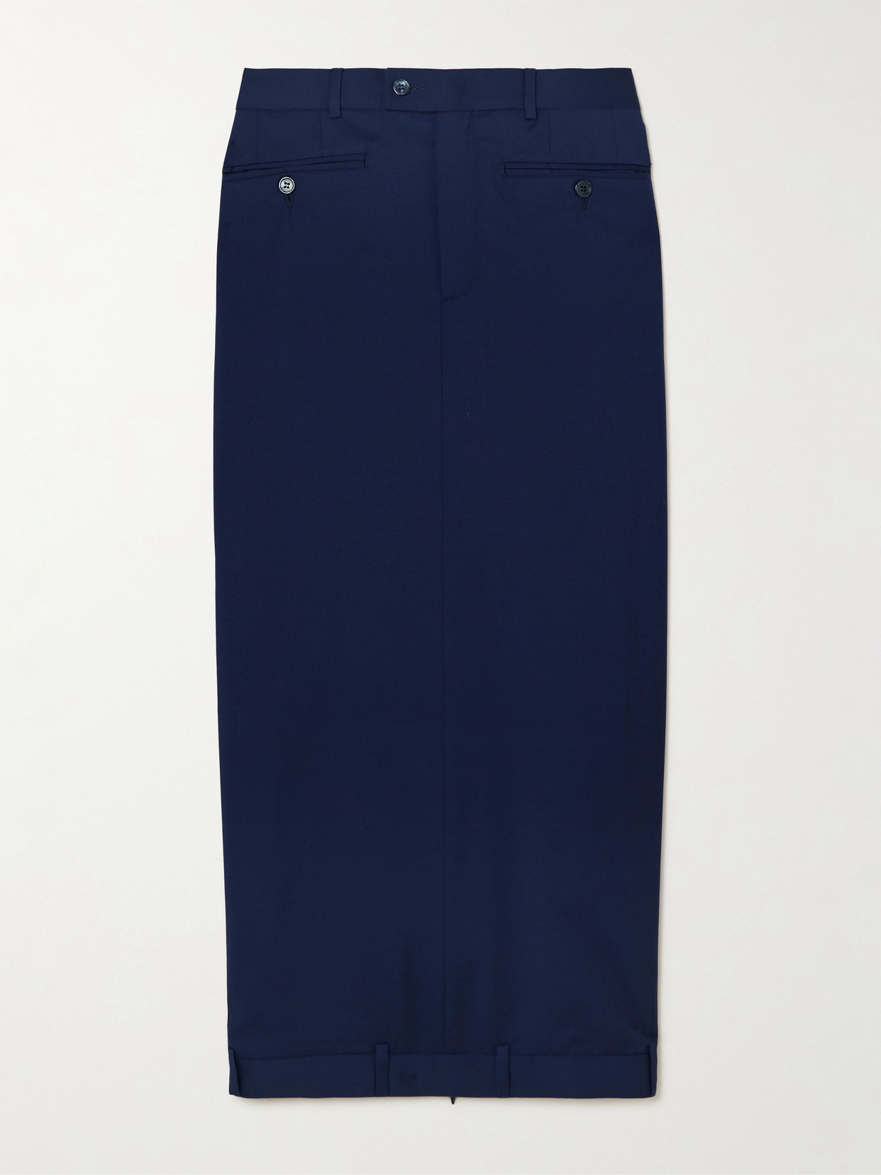 Bettter Upside-down Wool-blend Maxi Skirt In Blue