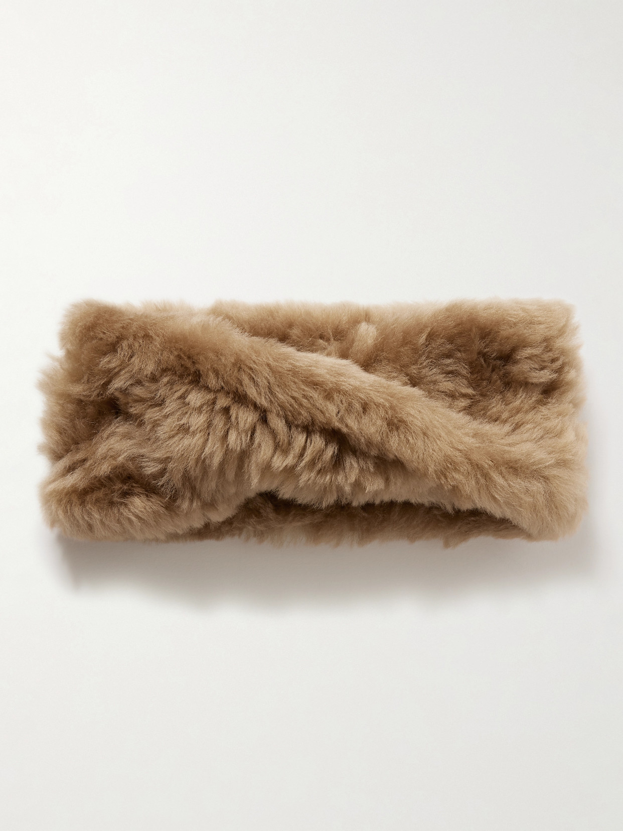Yves Salomon - Twist-front Shearling Headband - Beige