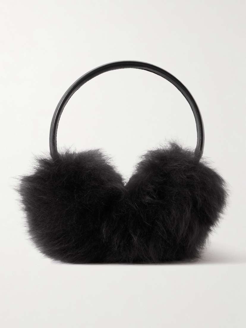 Yves Salomon Leather-trimmed Shearling Earmuffs