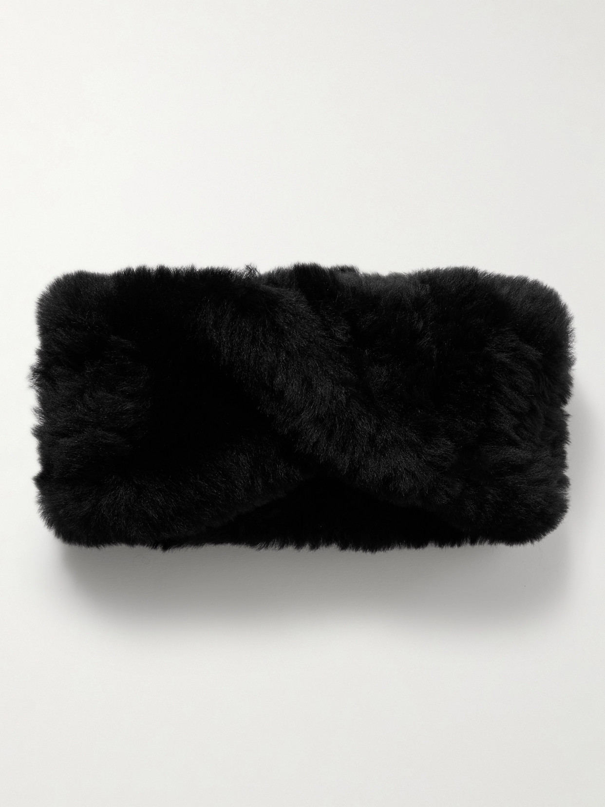 Yves Salomon - Twist-front Shearling Headband - Black