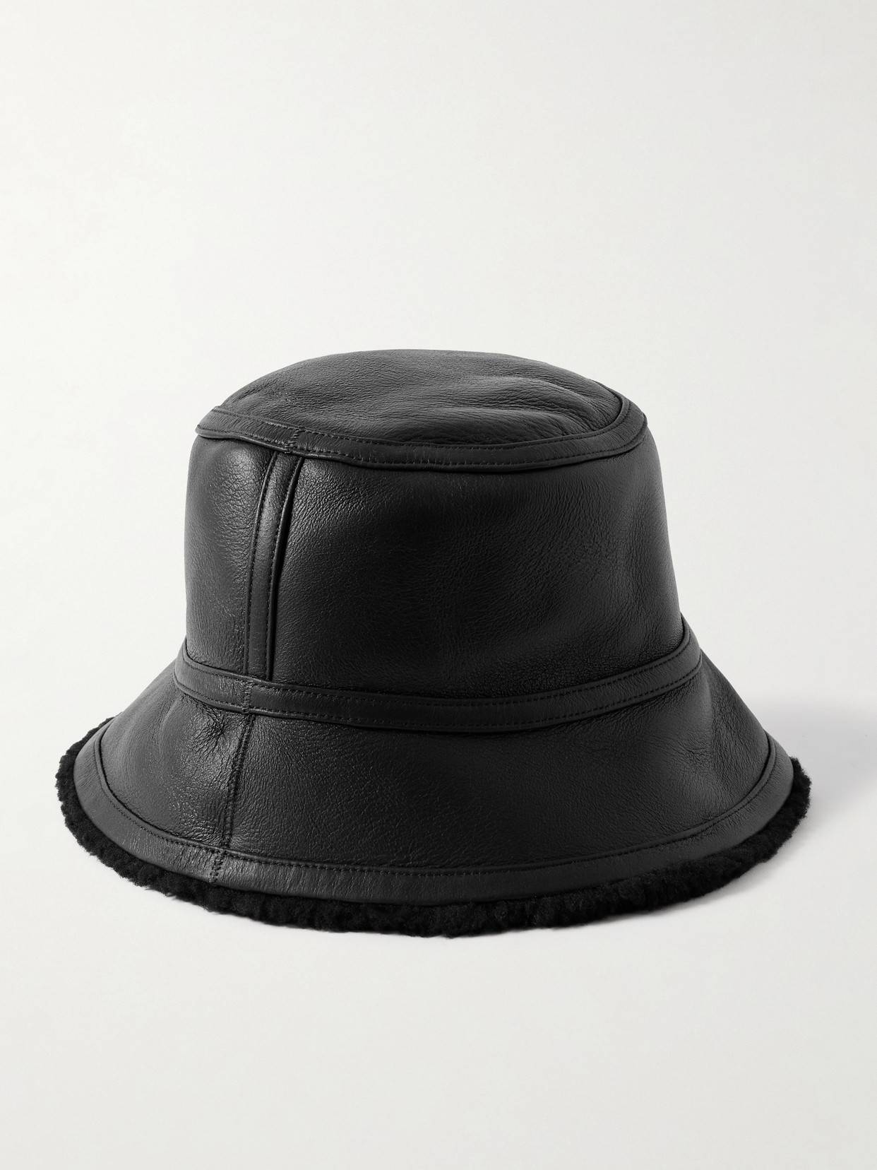 Yves Salomon Shearling Bucket Hat In Blue