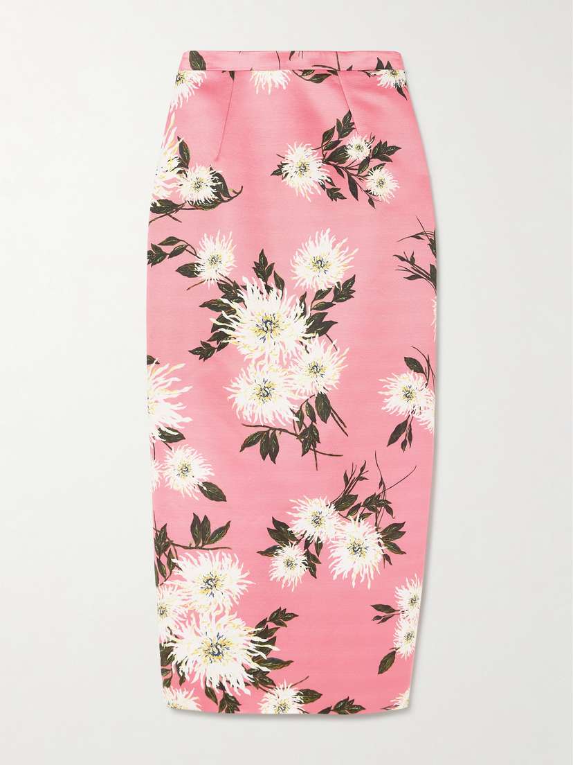Emilia Wickstead Floral-print Faille Midi Skirt - UK 14