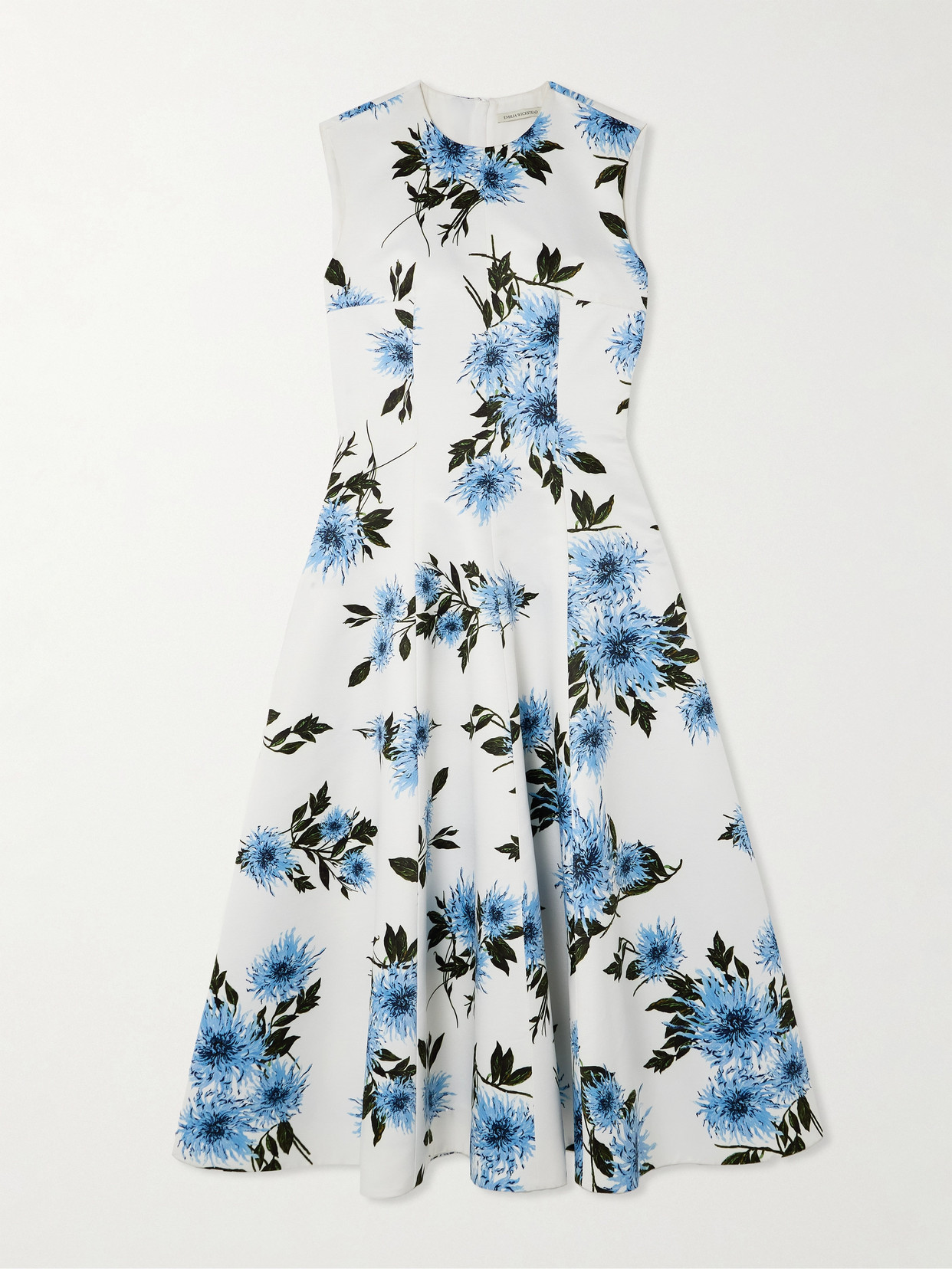 Emilia Wickstead - Mara Floral-print Faille Midi Dress - Blue