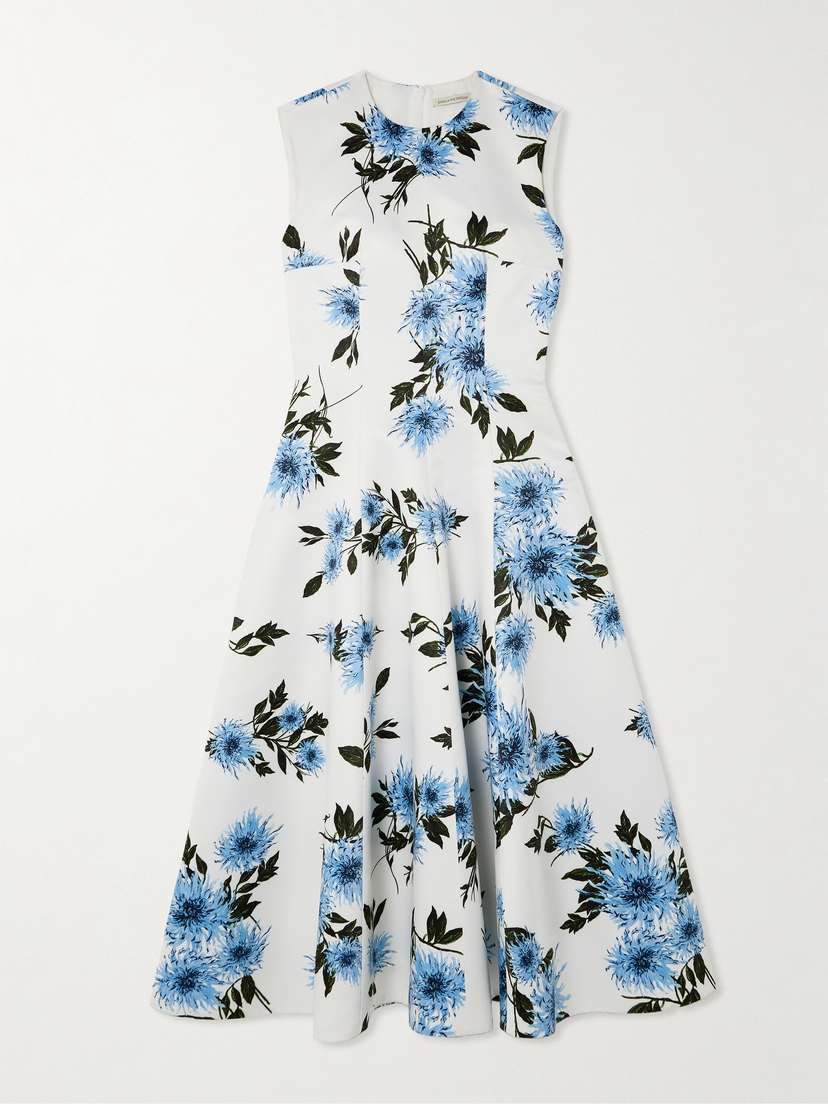 Emilia Wickstead Mara Floral-print Faille Midi Dress - UK 18