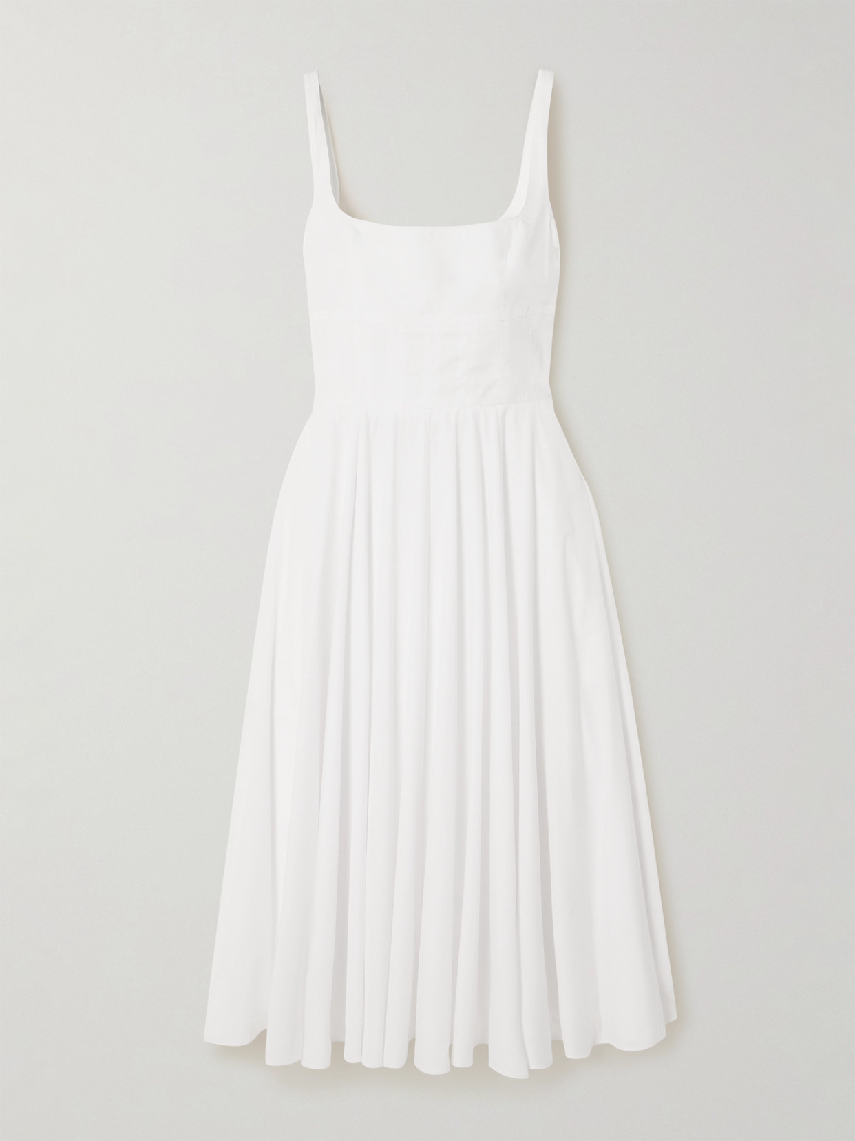 Emilia Wickstead - Nikush Pleated Cotton-sateen Midi Dress - White