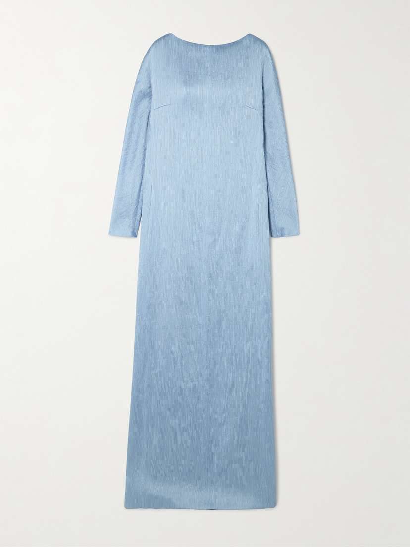 Emilia Wickstead Uriela Plissé-satin Maxi Dress