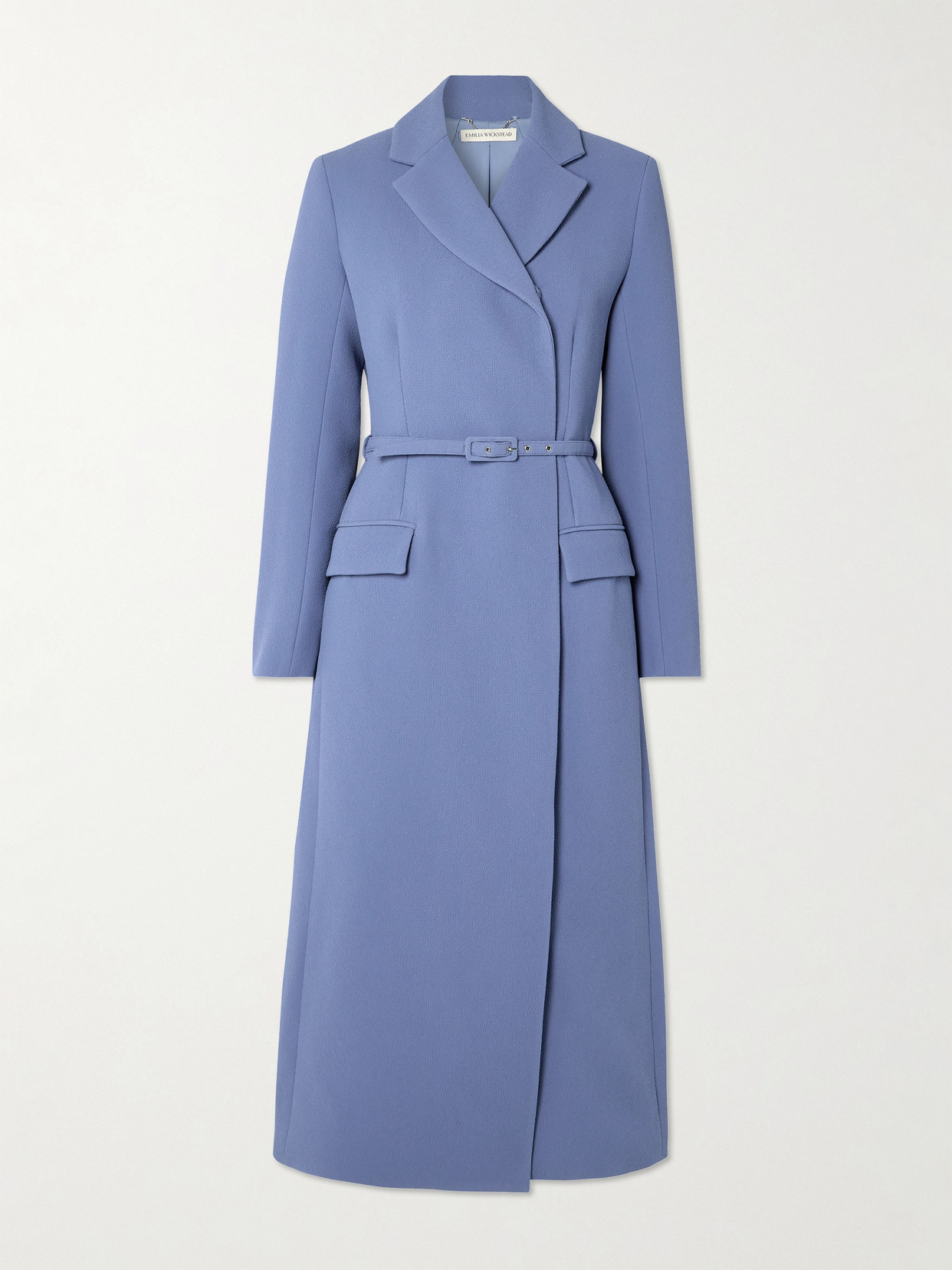 Emilia Wickstead - Kalonice Double-breasted Belted Cloqué Dress - Blue