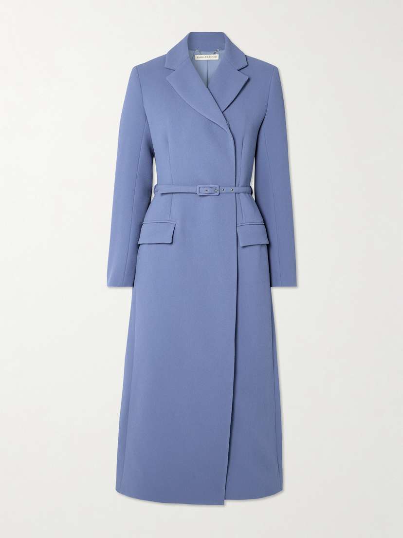 Emilia Wickstead Kalonice Double-breasted Belted Cloqué Dress - UK 14