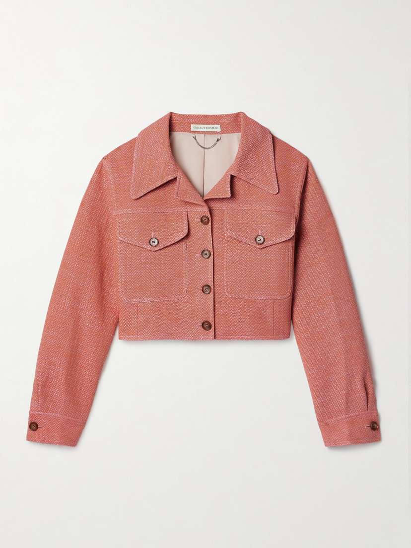 Emilia Wickstead Nics Cropped Cotton-blend Tweed Jacket