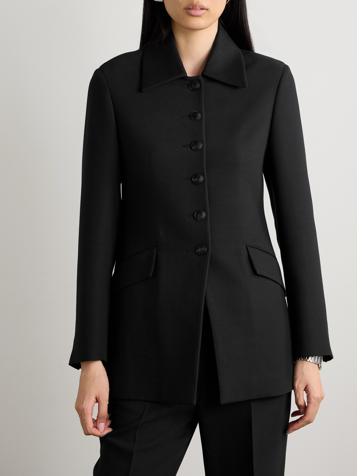 Veronica De Piante Rebecca Woven Jacket In Black