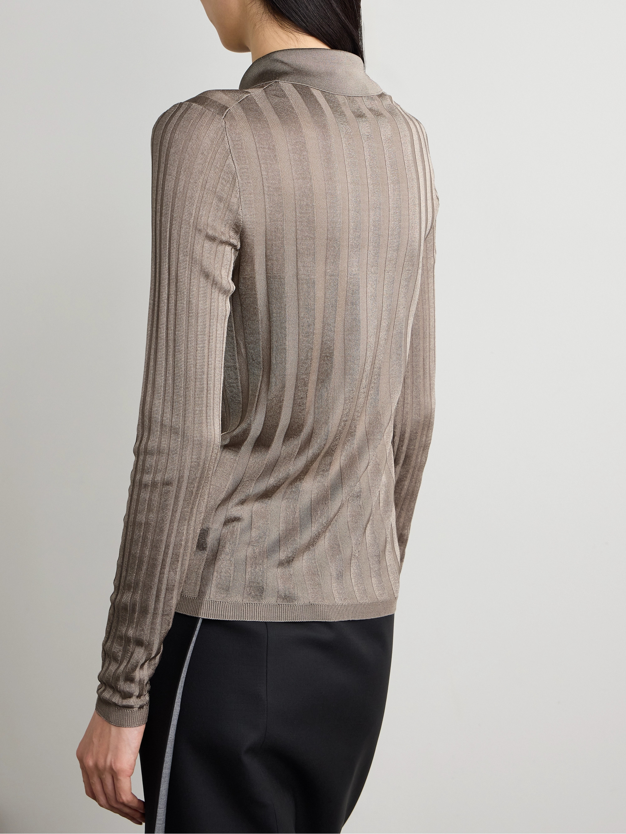 Veronica De Piante Lily ribbed silk shirt