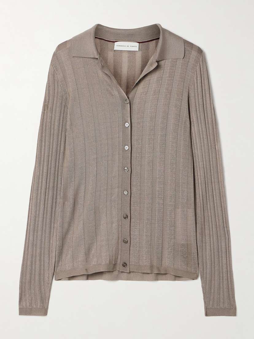 Veronica de Piante Lily Ribbed Silk Shirt
