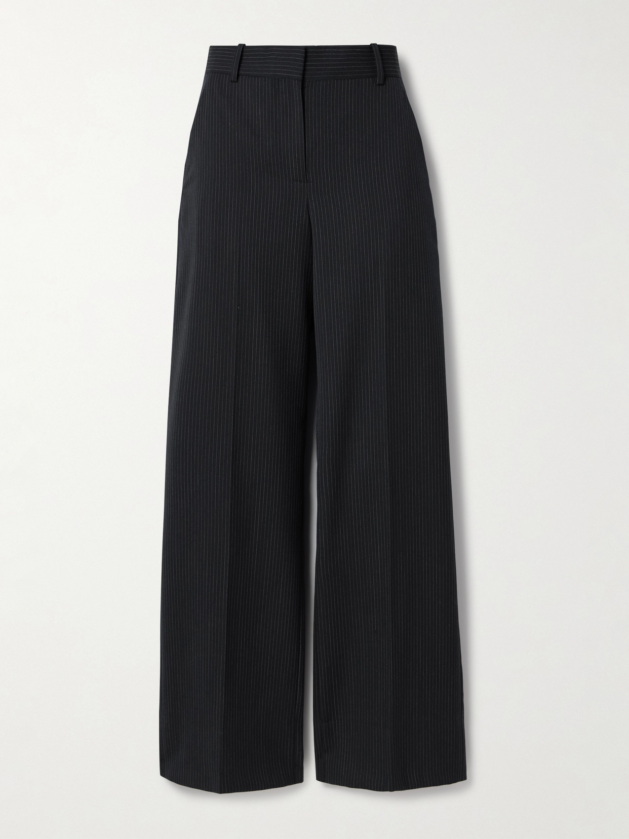Veronica De Piante Anya Pinstriped Wool Wide-leg Pants In Blue