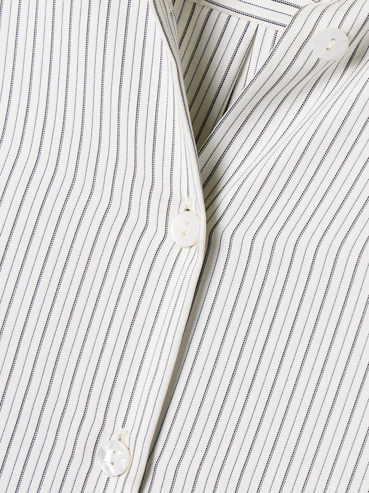 Veronica De Piante Daisy Pinstriped Silk-twill Shirt In Blue