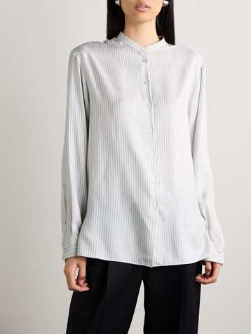 Veronica De Piante Daisy pinstriped silk shirt
