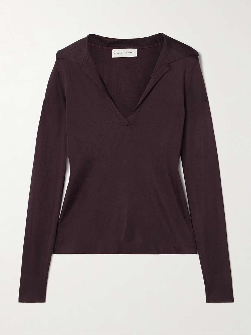 Veronica de Piante Ada Stretch-knit Polo Shirt