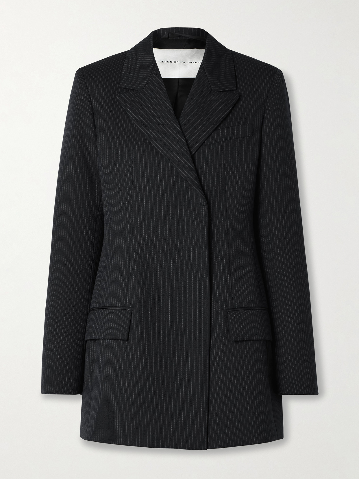 Veronica De Piante Stella Pinstriped Wool-twill Blazer In Blue