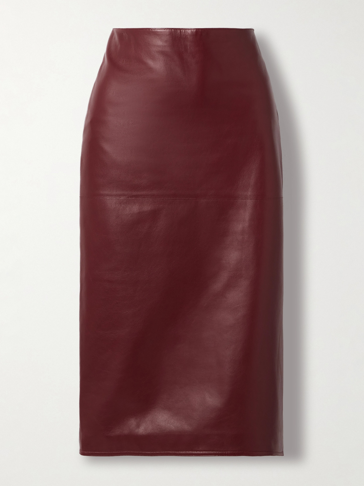 Veronica de Piante - Nova Leather Midi Skirt - Red