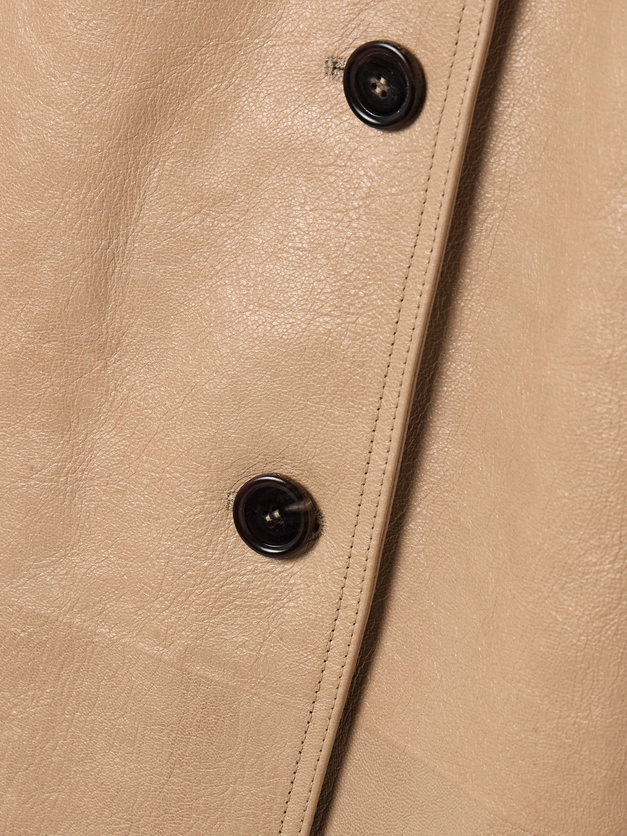 Veronica De Piante Kate Textured-leather Coat In Neutrals