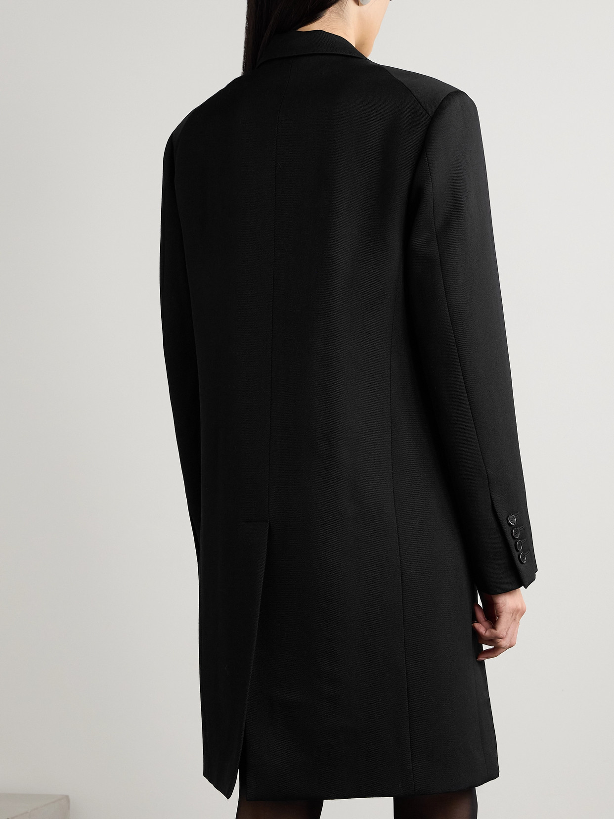 Veronica De Piante Arlo Wool-twill Coat In Black