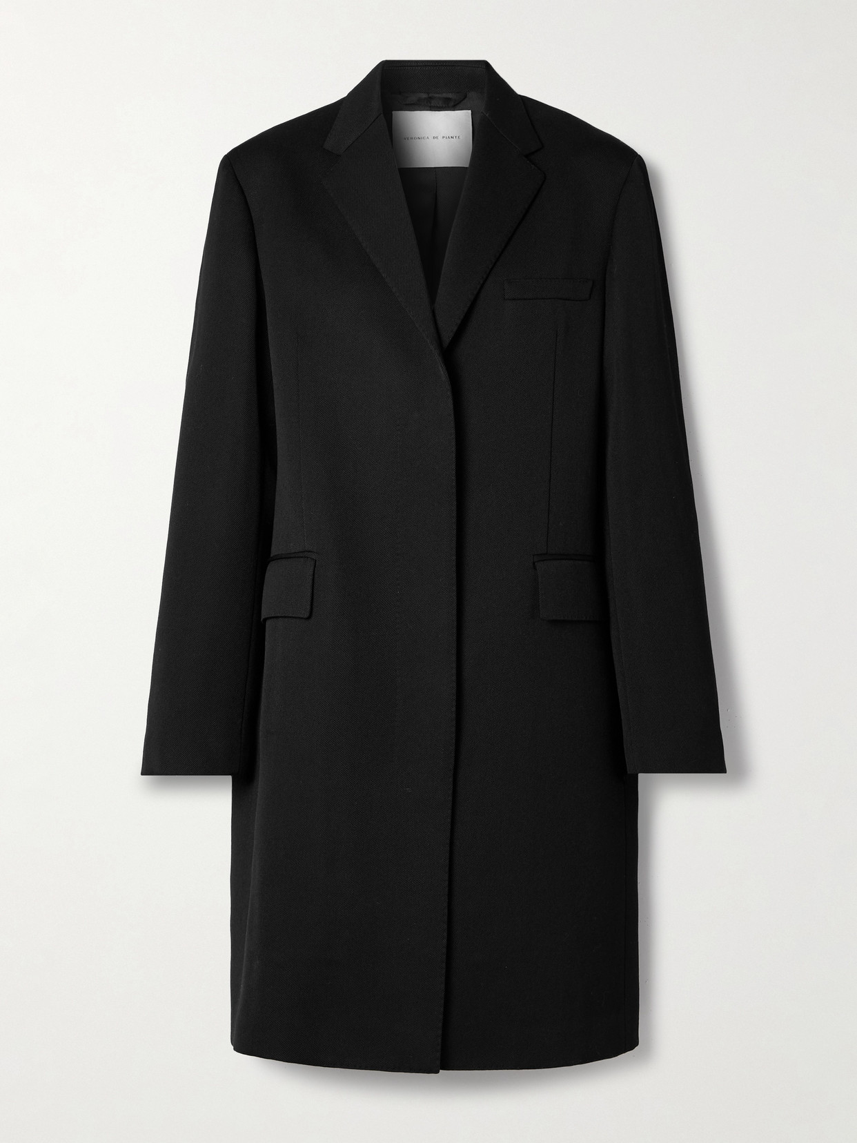 Veronica De Piante Arlo Wool-twill Coat In Black