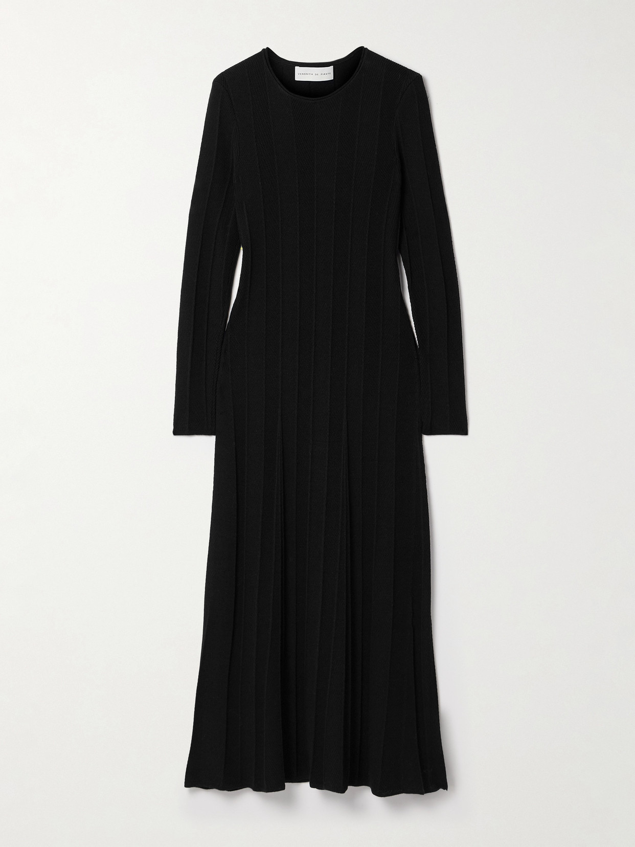 Veronica de Piante - Anais Ribbed Wool Midi Dress - Black