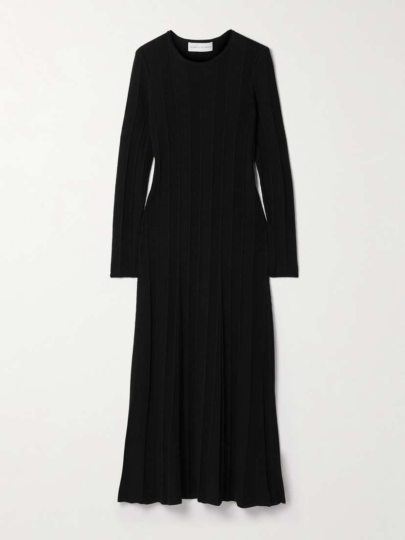 Veronica de Piante Anais Ribbed Wool Midi Dress