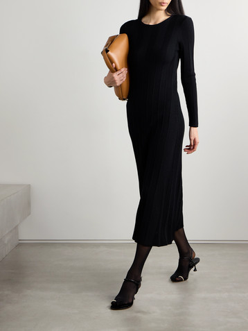 Veronica De Piante Anais ribbed wool midi dress