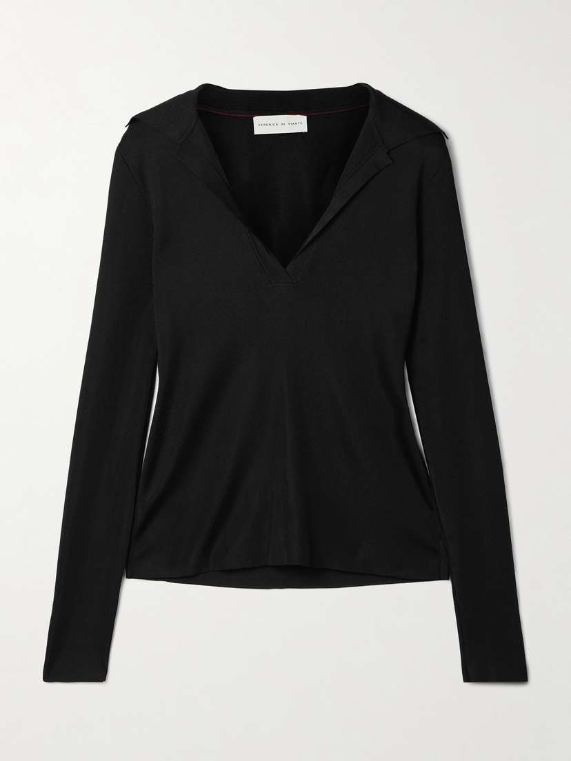 Veronica de Piante Ada Stretch-knit Polo Shirt