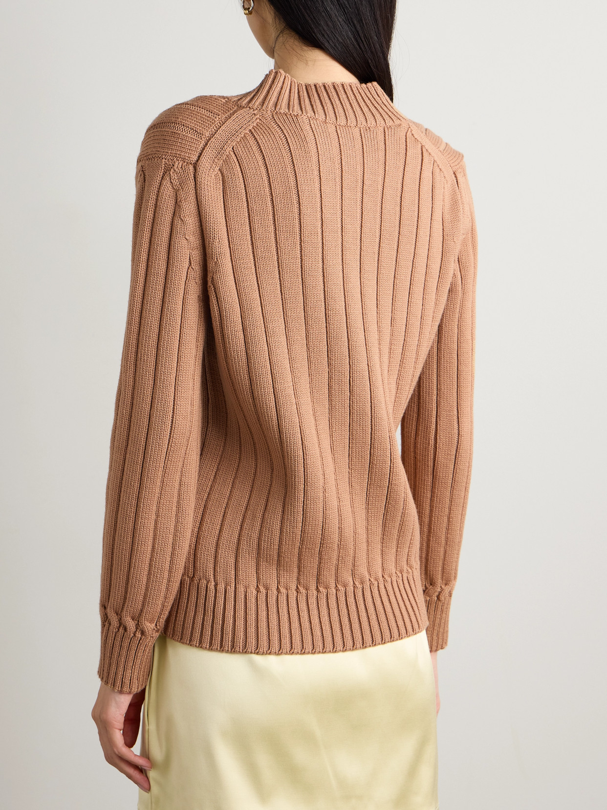 Veronica De Piante Lola Ribbed Wool Sweater In Neutrals