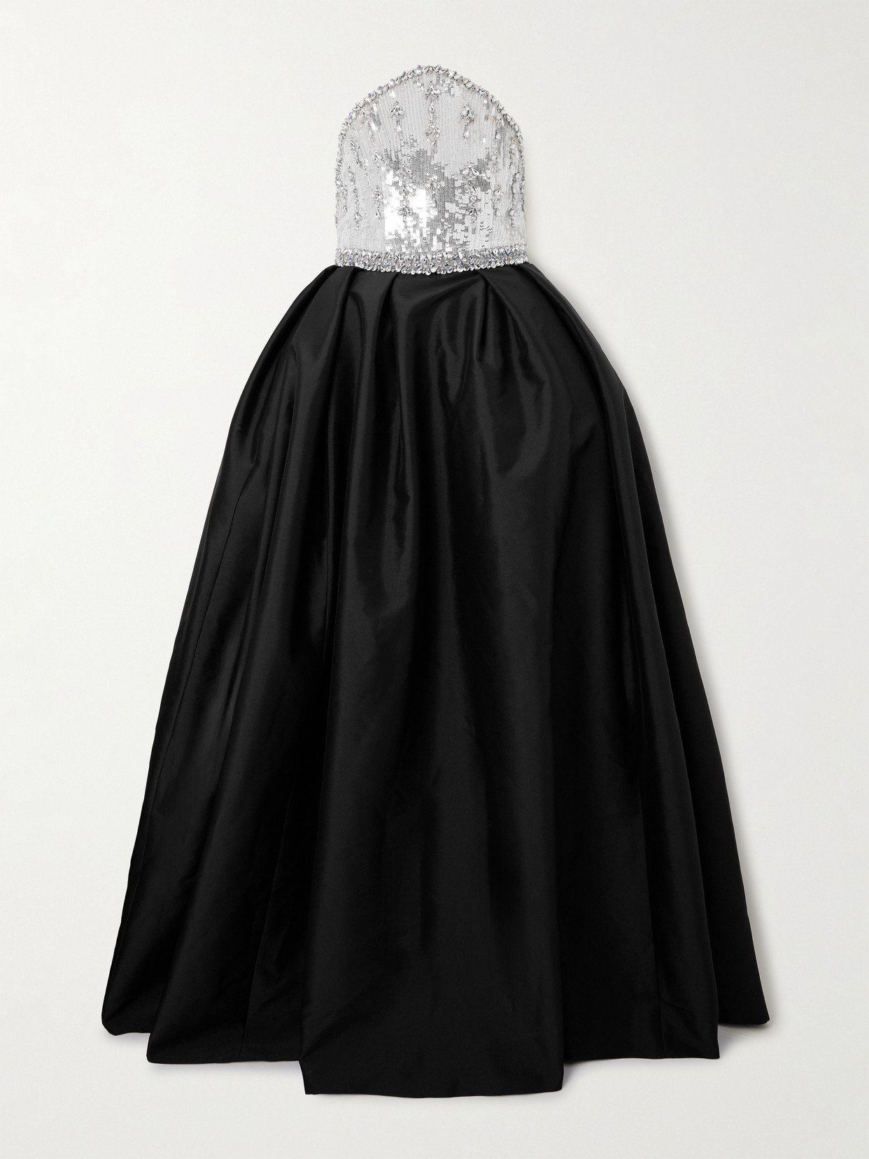 Sabina Bilenko Crystal-embellished Sequined Mikado Gown In Black