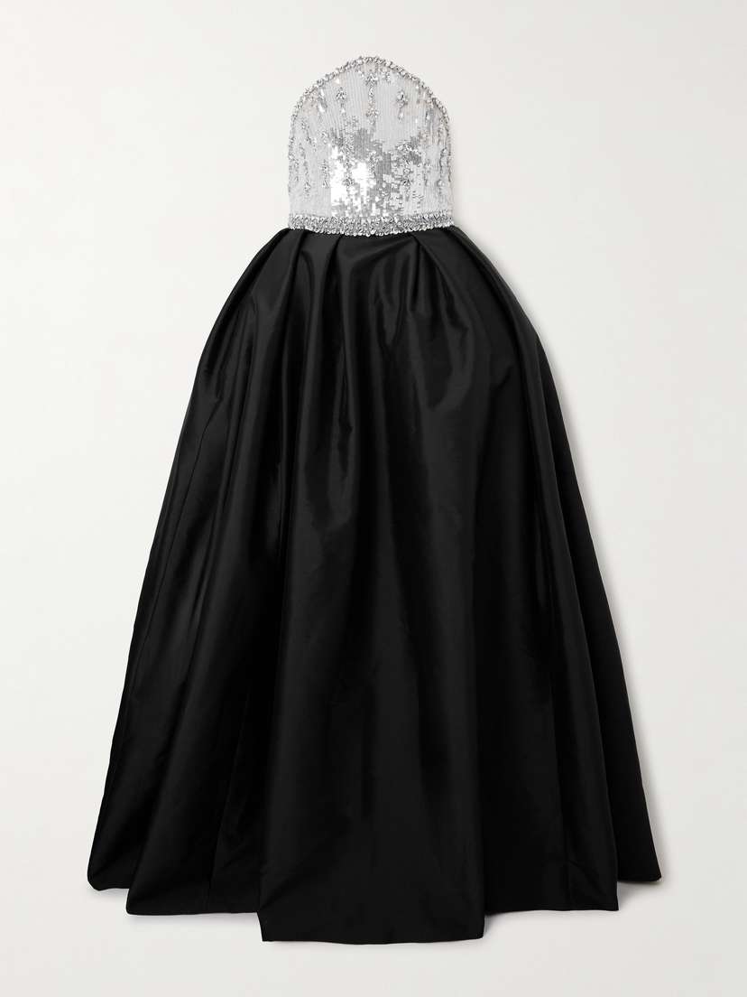 Sabina Bilenko Crystal-embellished Sequined Mikado Gown