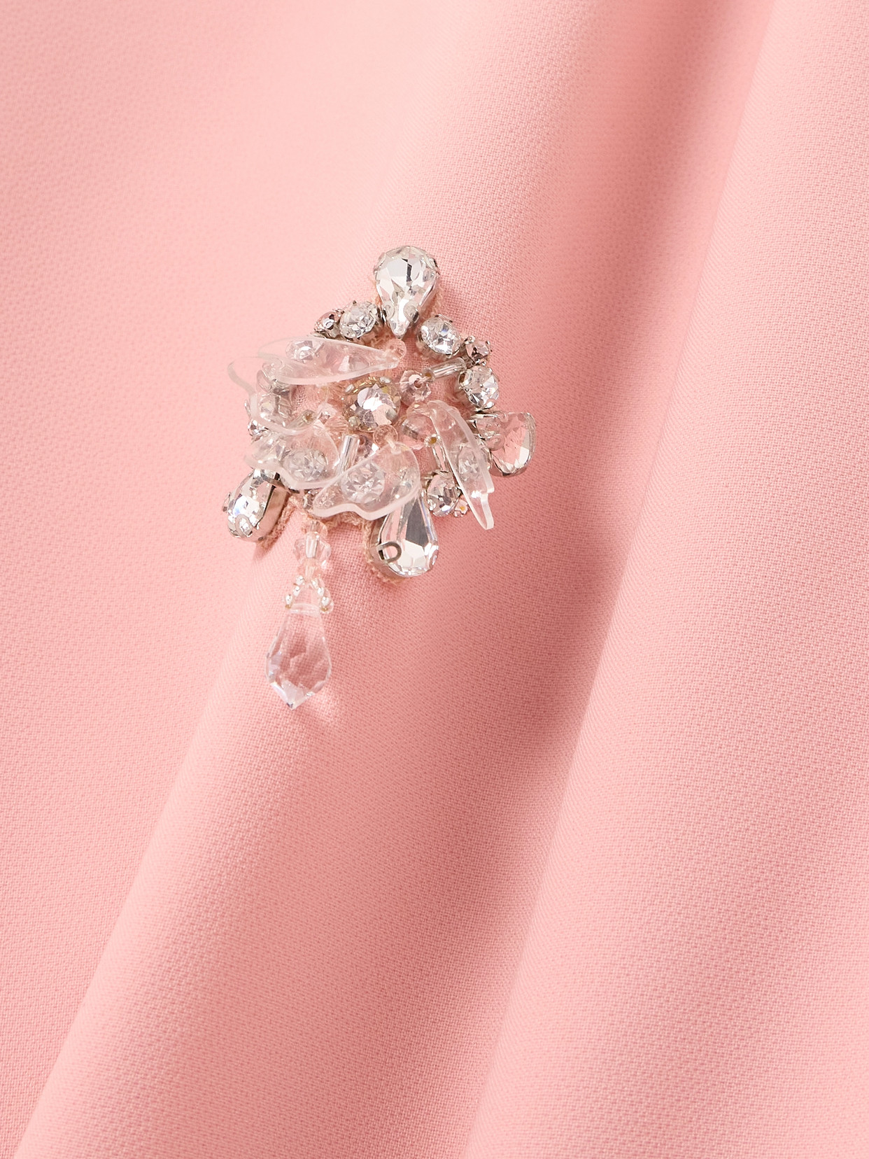 Sabina Bilenko Cold-shoulder Embellished Crepe And Tulle Gown And Gloves Set In Pink